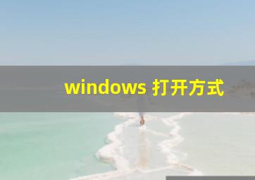 windows 打开方式